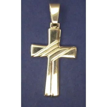 Přívěsek Jednoduchý kříž s čárkami - stříbrný přívěsek