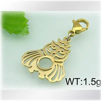 Přívěsek Malý ocelový přívěsek ve zlaté barvě - sova