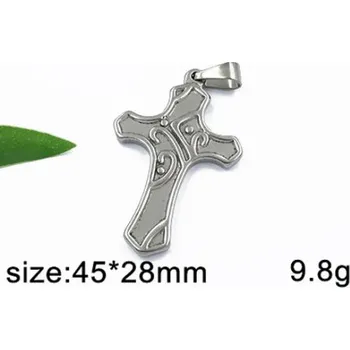 Přívěsek Kříž 45x28mm - ocelový přívěsek