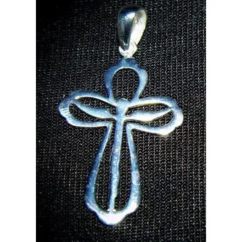 Přívěsek Zaoblený kříž - stříbrný přívěsek