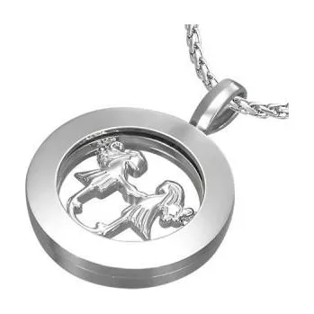 Přívěsek Dvě dívky v kruhu - ocelový přívěsek