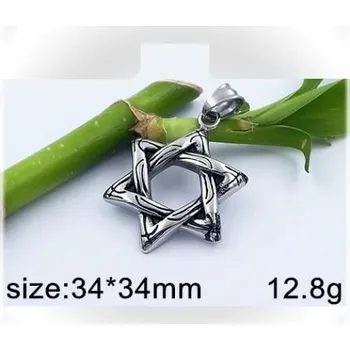 Přívěsek Hexagram 34x34mm - ocelový přívěsek