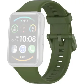 Řemínek na hodinky Silikonový řemínek Ricardo 20mm (pro Huawei Watch Fit), zelený, + příslušenství na výměnu