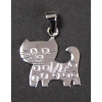 Přívěsek Kočka - varianta 2 - stříbrný přívěsek
