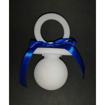 Dárková krabička Sametová krabička na šperky - bílý dudlík s modrou mašlí