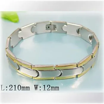 Řetízek Ocelový náramek zlatý při okraji - 21 cm