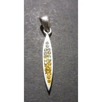 Přívěsek Žlutobílý kapkoid - stříbrný přívěsek