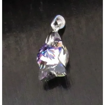 Přívěsek Fialový lesklý abstraktní přívěsek - stříbrný přívěsek