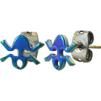 Náušnice Ocelové náušnice - modrá potvůrka