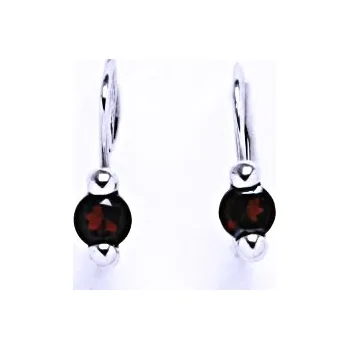 Náušnice Stříbrné náušnice přírodní granát - VE4 (Stříbrné náušnice na patent s granátem)