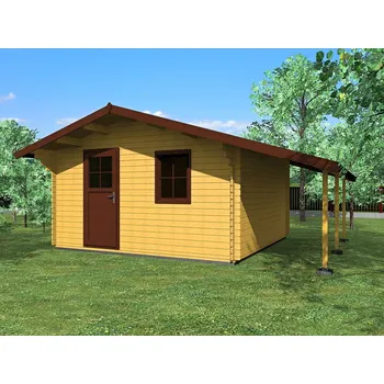 Zahradní domek Laura EKO 400x400 33 mm + přístřešek