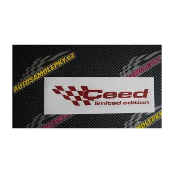 Polep vozidla SAMOLEPKA Ceed limited edition levá (10 - červená) NA AUTO, NÁLEPKA, FÓLIE, POLEP, TUNING, VLASTNÍ TEXT, TISK, AUTOSAMOLEPKY.cz, POLEPY, OBRÁZEK, LOGO, SAMOLEPKY