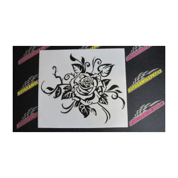 Samolepící dekorace SAMOLEPKA Květina dekor 016 pravá růže (17 - šedá) NA AUTO, NÁLEPKA, FÓLIE, POLEP, TUNING, VLASTNÍ TEXT, TISK, AUTOSAMOLEPKY.cz, POLEPY, OBRÁZEK, LOGO, SAMOLEPKY