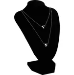 Dvojitý jemný dámský ocelový náhrdelník Srdce