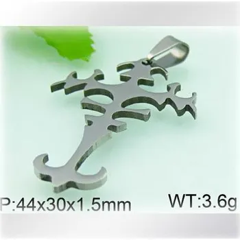 Přívěsek Křížek se spodkem ve tvaru kotvy - ocelový přívěsek