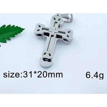 Přívěsek Kříž - 31x20mm - ocelový přívěsek