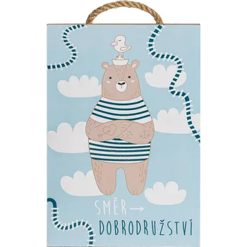 Samolepící dekorace Dětský obraz na zeď - Směr dobrodružství, 29x19cm