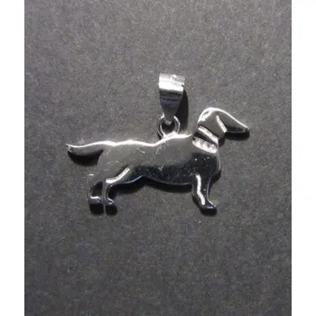 Přívěsek Pes (jezevčík) - silueta - varianta 3 - přívěsek stříbrný