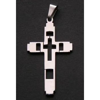 Přívěsek Kříž v kříži - ocelový přívěsek