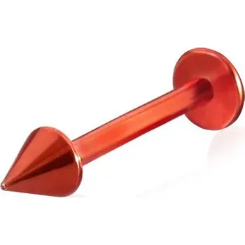 Piercing Červená labretka do brady s hrotem