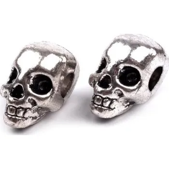 Dětské navlékací korálky Korálek VELKÝ PRŮVLEK - lebka 10x13mm