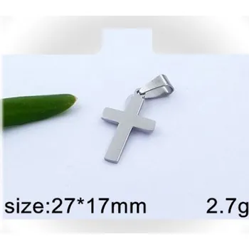 Přívěsek Kříž - 27x17mm - ocelový přívěsek