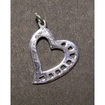 Přívěsek Srdce perforované - stříbrný přívěsek