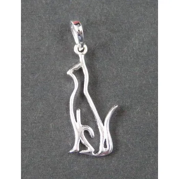 Přívěsek Obrys kočky - stříbrný přívěsek