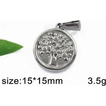 Přívěsek Strom v kruhu - ocelový přívěsek - 15x15mm