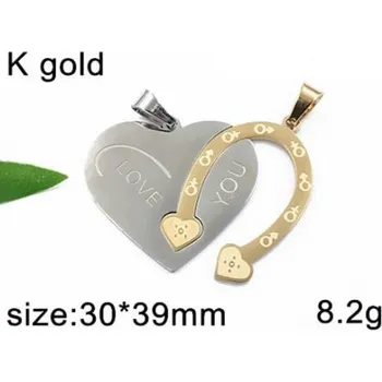 Přívěsek Rozdělitelný ocelový přívěsek - srdce a podkova