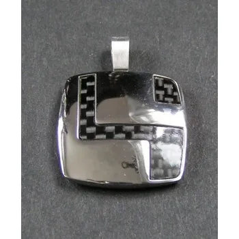 Přívěsek Čtverec - ocelový přívěsek / přívěsek z oceli (Ocelový přívěsek - čtverec)