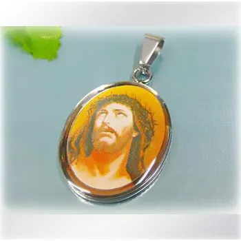 Přívěsek Ježíš Kristus vyobrazen na destičce - ocelový přívěsek