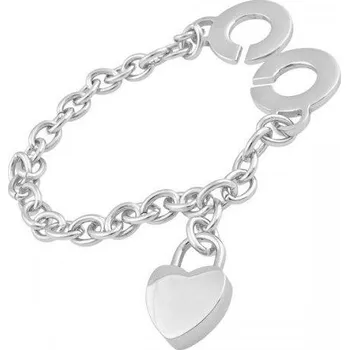Řetízek 16cm dlouhý ocelový náramek se srdcem