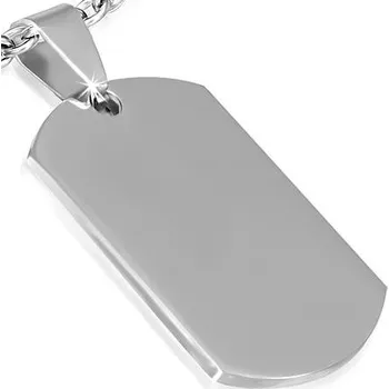 Přívěsek Ocelová destička se zaoblenými rohy - varianta 4 - ocelový přívěsek