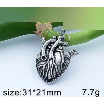 Přívěsek Srdce - ocelový přívěsek - 31x21mm