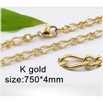 Řetízek Ocelový náhrdelník - Hmotnost: 16.3 g, 750*4mm, Zlatá PVD vrstva