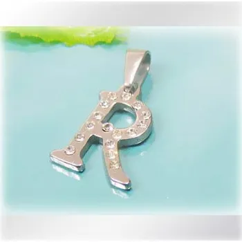 Přívěsek Zdobený ocelový přívěsek - písmeno R