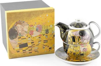 Čajová souprava Home Elements Klimt polibek 3 ks tmavá