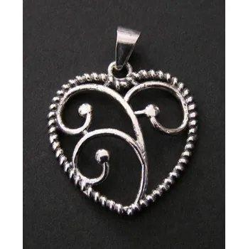 Přívěsek Srdce - varianta 6 - stříbrný přívěsek
