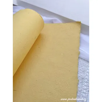 Umělecký papír Sapaimport Morušový ruční papír lisovaný - žloutková Velikost: 23x32 cm