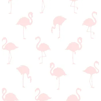 Tapeta Vliesová tapeta bílá s růžovými plameňáky 138918, Little Bandits, Esta
