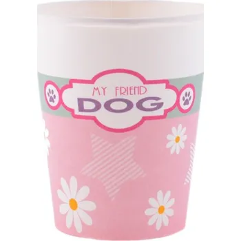 Party nádobí Papírové kelímky 250ml Bílorůžový "Dog Patrol Pink"