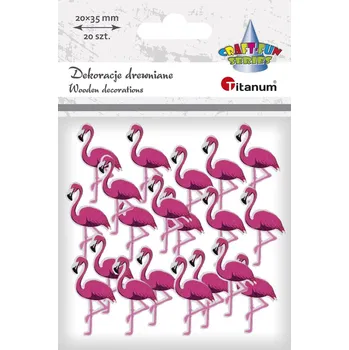 Vánoce Dřev. dekorace-plameňáci, 20x35mm, 20ks/bal.