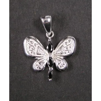 Přívěsek Zdobený motýlek - stříbrný přívěsek / přívěsek ze stříbra