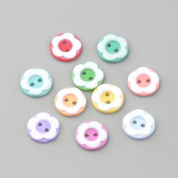 Knoflík S020, Knoflík, mix barev, kytičkový 12x2mm, 1ks