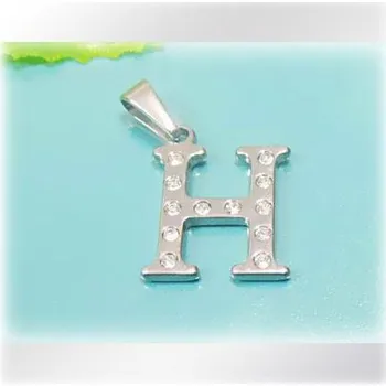 Přívěsek Zdobený ocelový přívěsek - písmeno H