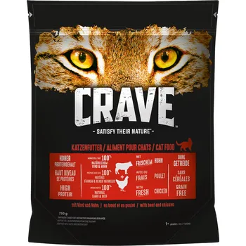 Krmivo pro kočku 6x750g Crave s hovězím a kuřecím