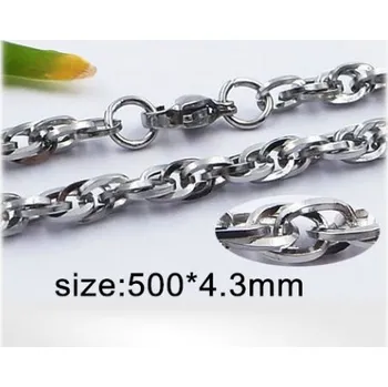 Řetízek 50cm dlouhý, 4.3mm široký ocelový řetízek