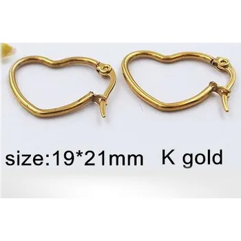 Náušnice Náušnice - ocelové - obrys srdce - ve zlaté barvě