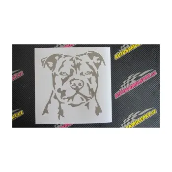 Polep vozidla SAMOLEPKA Pes 143 pravá Stafordširský bulteriér (10 - červená) NA AUTO, NÁLEPKA, FÓLIE, POLEP, TUNING, VLASTNÍ TEXT, TISK, AUTOSAMOLEPKY.cz, POLEPY, OBRÁZEK, LOGO, SAMOLEPKY